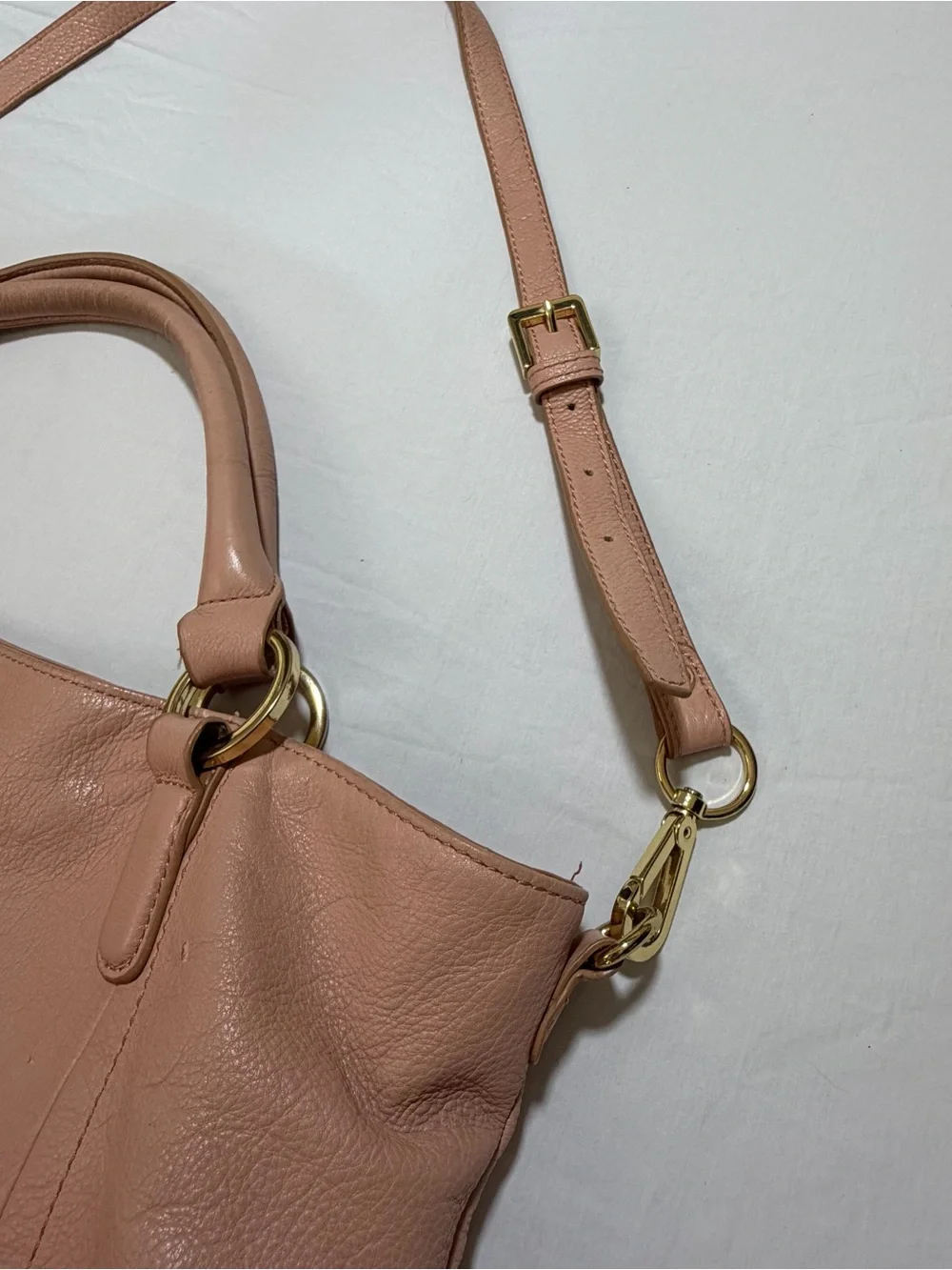 GILI (Got It, Live It) Roma Leather Tote/Shoulder Bag in a soft pink/blush shade